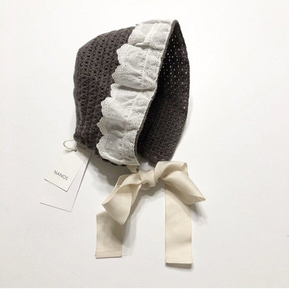 NWT • NANOS Taupe Knit Wool Bonnet/Hat {24M} - Picture 1 of 10